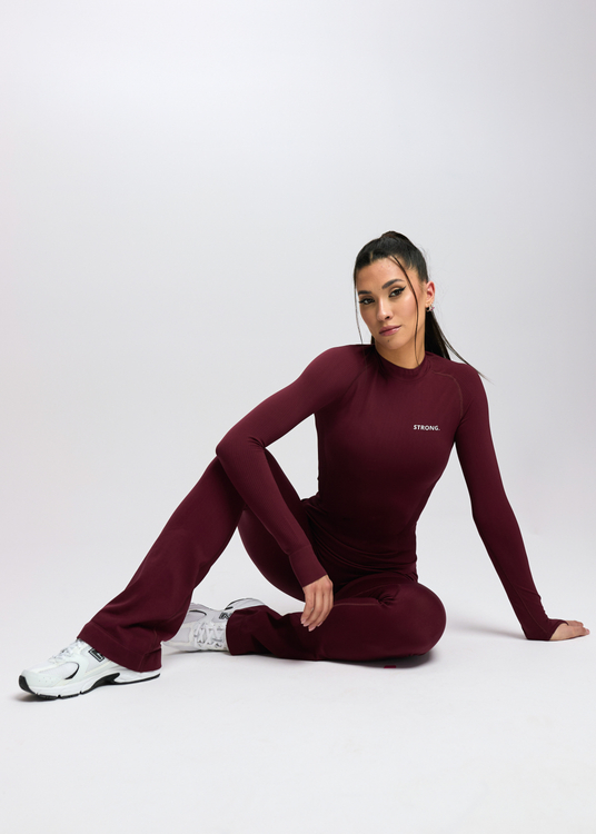 Bezszwowy Longsleeve (Burgundy) 